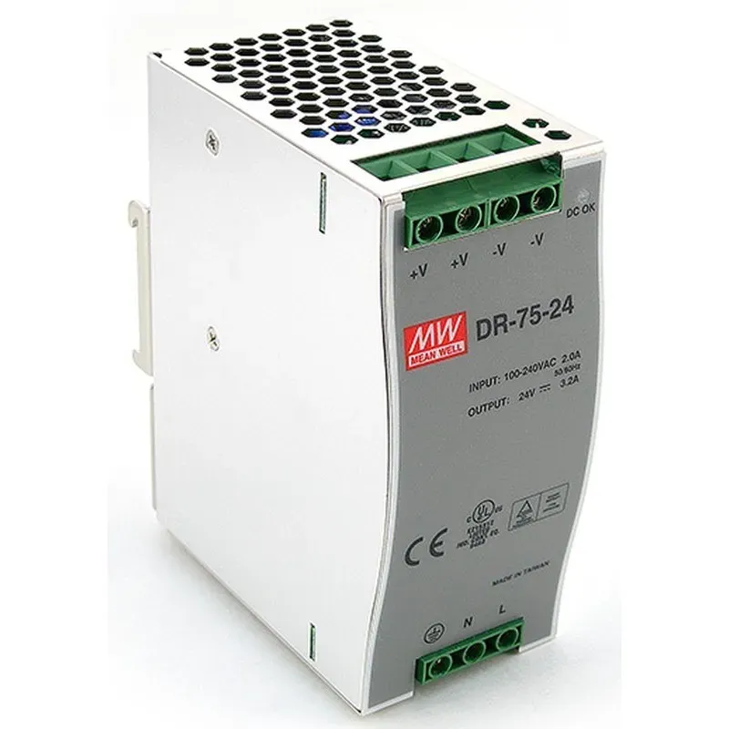 MEAN WELL DR-75-24 AC/DC DIN Rail Power Supply 24V 3.2A 75W
