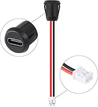Waterproof USB Type-C Panel Mount Connector with JST PH2.0 Pigtail