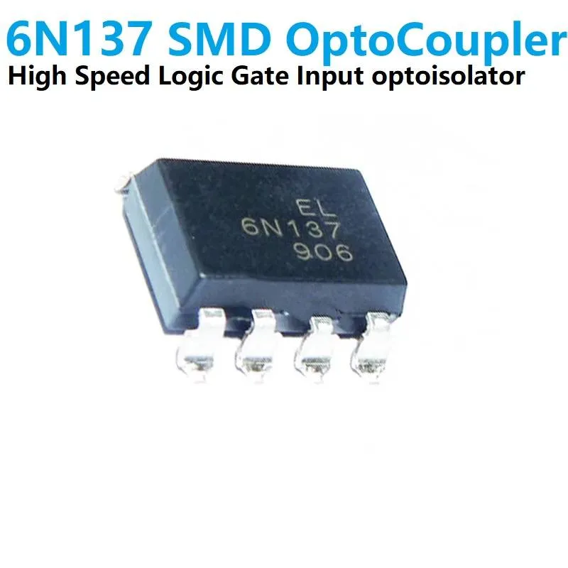 6N137 High-Speed Logic Optocoupler 10 Mbit/s SMD 6-pin