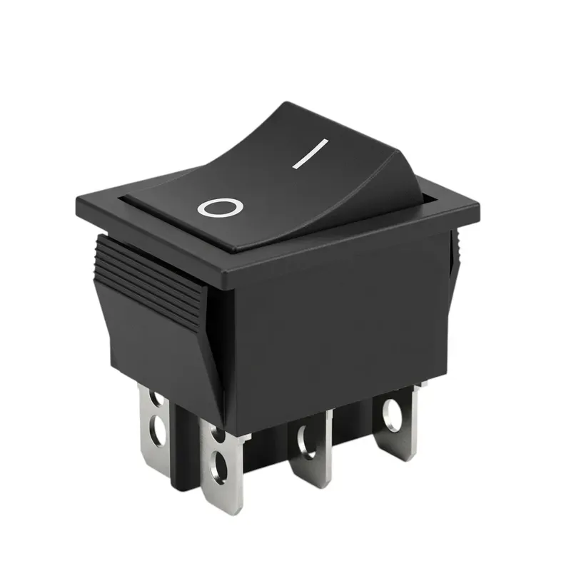 مفتاح روكر KCD4 من نوع ON/OFF بستة أطراف 15A/30A و250VAC أسود