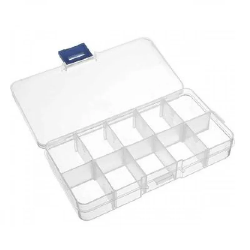 Plastic Fliptop Storage Box 10 Compartments 125 x 65 x 22 mm