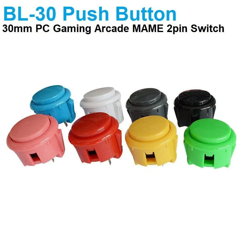 Arcade Style 30mm Round Push Button Green