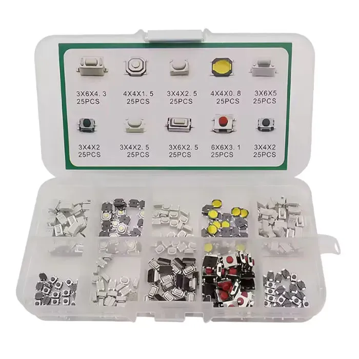 SMD Tactile Push Switch Kit 10 Types 250 Pcs