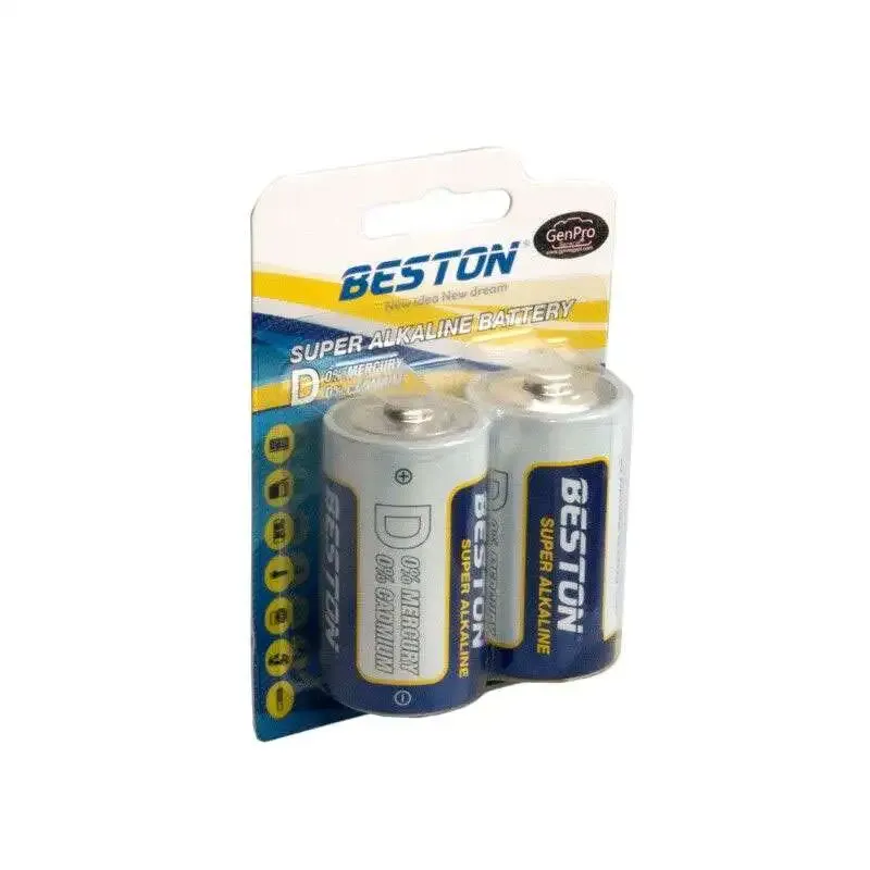 Beston D LR20 1.5V Super Alkaline Battery (2-Pack, Carded)