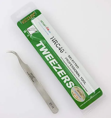 Vetus Curved Tweezers Stainless Steel (Anti-Static, Anti-Magnetic)