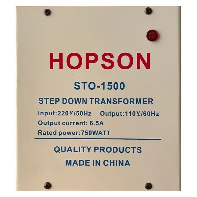 محول خفض جهد Hopson من 220 فولت إلى 110 فولت بقدرة 750 وات STO-1500