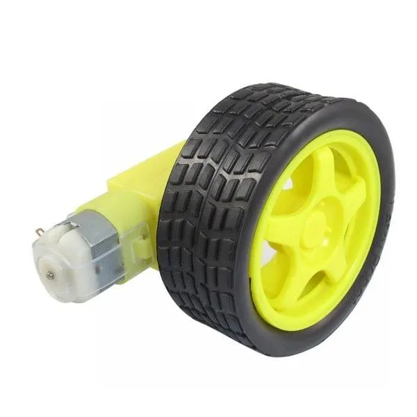 Smart Car DC Motor with Wheel 6V (Flat Axis)