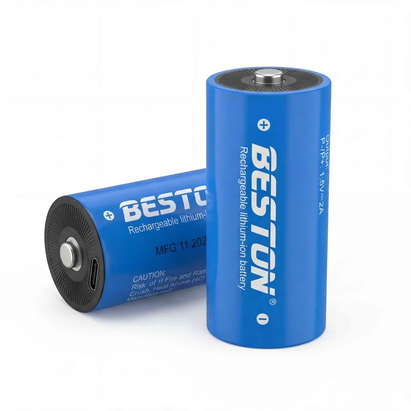 BESTON P2-LID-7200C Rechargeable D Battery 1.5V USB-C (2 Pcs)