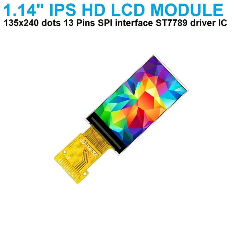 1.14 inch TFT IPS Display 135x240 ST7789 SPI 13-pin Flat Cable