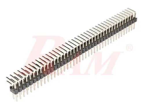 شريط دبابيس ذكر 2.54 مم بصفين 2x40 قائم الزاوية