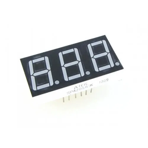 شاشة LED ‏5631BS ‏ثلاث خانات ‏7 قطع ‏0.56 بوصة ‏حمراء ‏Common Anode