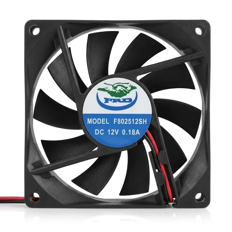 مروحة تبريد DC محورية موديل F802512SH بجهد 12 فولت وأبعاد 80×80×25 مم