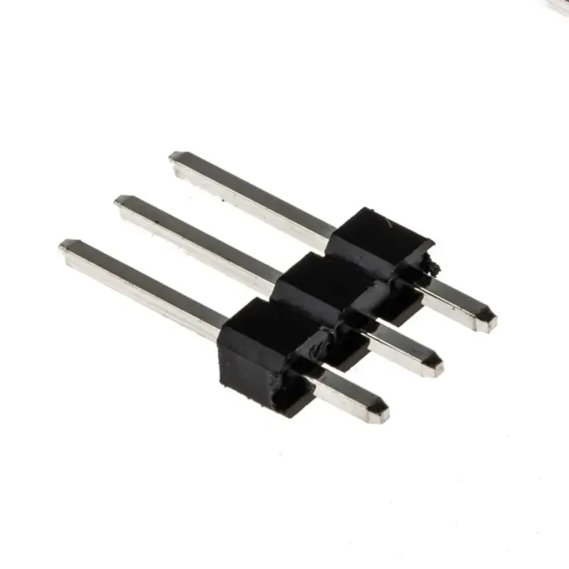 2.54mm Male Pin Header 1x3 Straight Black 11mm