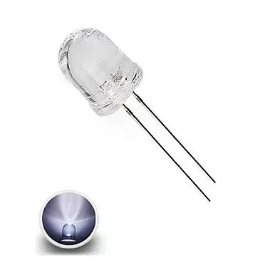 White LED 10mm 2-Pin