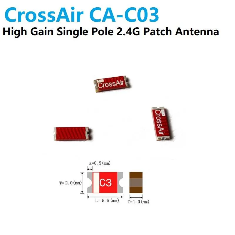 CrossAir CA-C03 2.4GHz SMD Chip Antenna, 4.1dBi, 50Ω