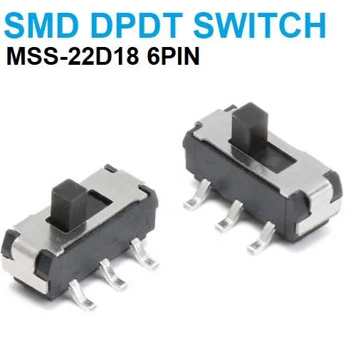 MSS-22D18 SMD Small Toggle Switch DPDT 2.54mm Pitch