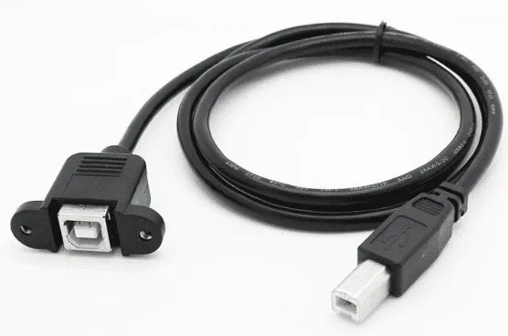 USB B Male to Female Panel Mount Extension Cable 1.5 m