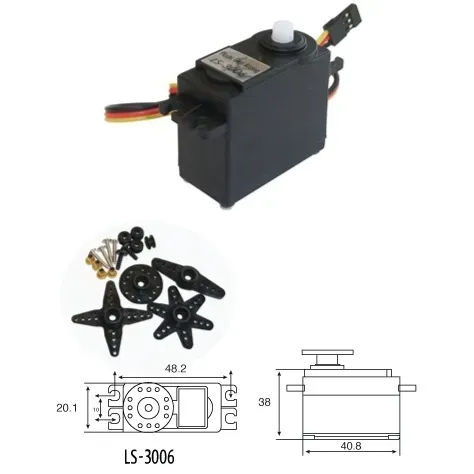 OSEPP LS-3006 Plastic Gear Analog Servo 360° Continuous Rotation