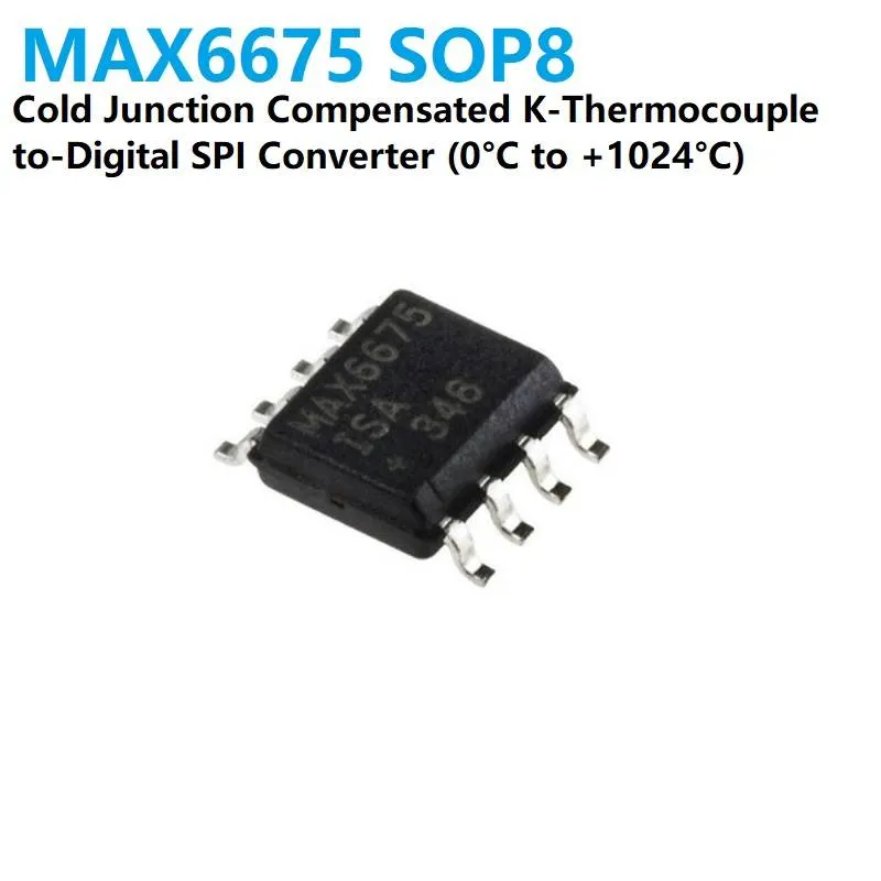 MAX6675 K-Type Thermocouple to 12-bit SPI Converter, SOP-8