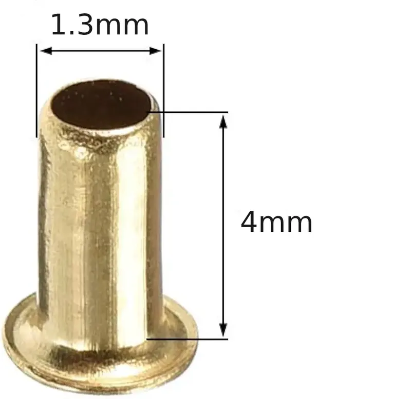 Double-Sided PCB Copper Hollow Rivet M1.3x4mm (1 pc)
