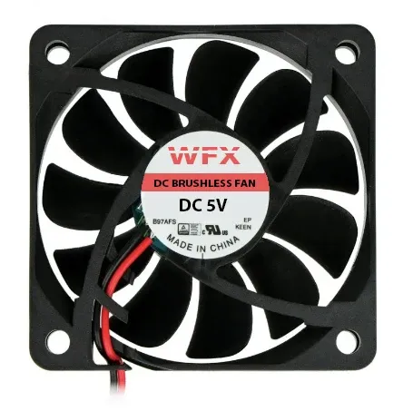 مروحة تبريد DC بدون فرش 60x60x12 مم بجهد 5 فولت