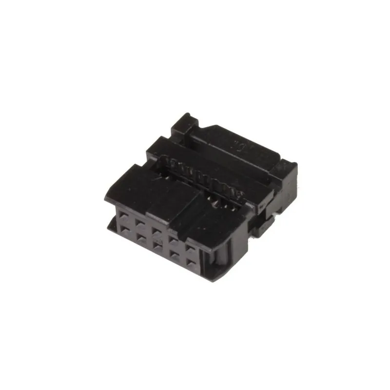 FC-10P Female IDC Plug Ribbon Cable Connector 2.54mm 10-Pin Black