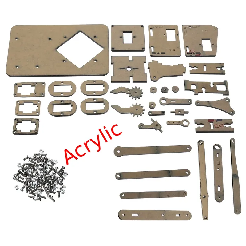 DIY Acrylic Robot Arm Kit 4-DOF Black/Clear (No Servos or Board)