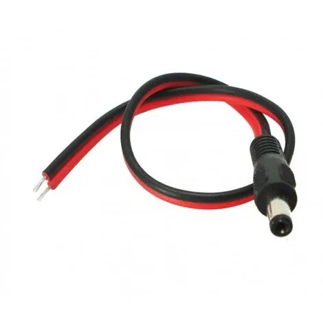 DC Barrel Jack 5.5 x 2.1 mm with Wire, Male Plug
