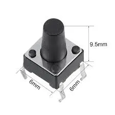 مفتاح لمسي Tact Switch 6x6x9 مم بأربعة أطراف للوحات PCB