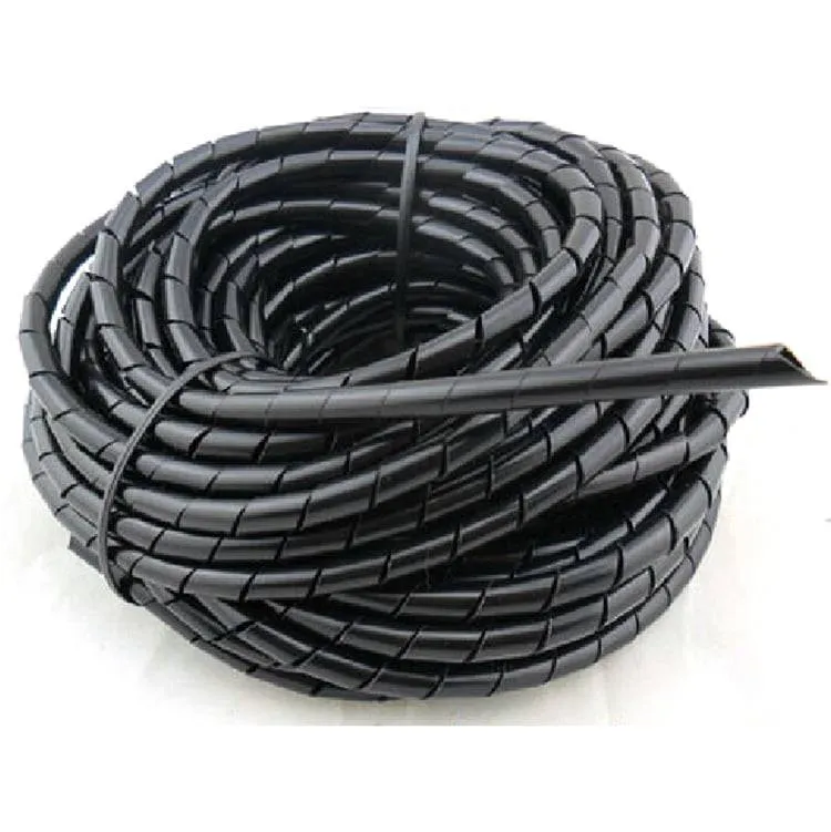 Spiral Wrapping Cable Band 6mm, Black, 1 Meter
