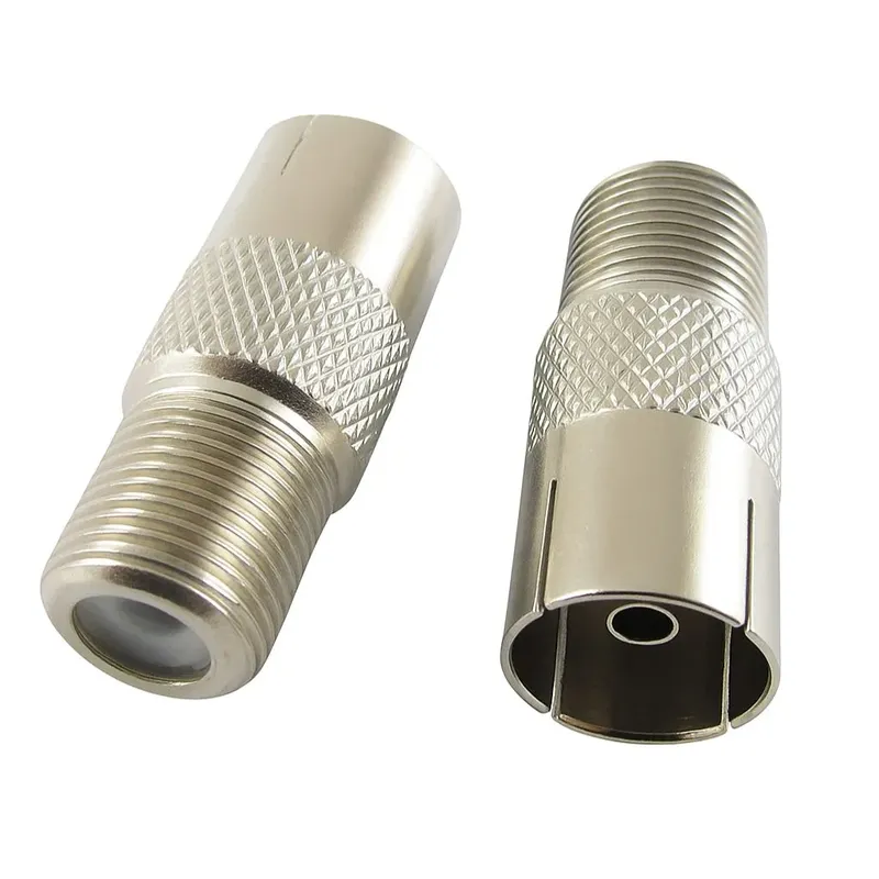 RF TV Female to F-Type Female Coaxial Adapter, 75 Ohm