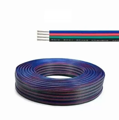 كابل توصيل 4 أطراف مقاس 28 AWG لشريط LED RGB (لكل متر)