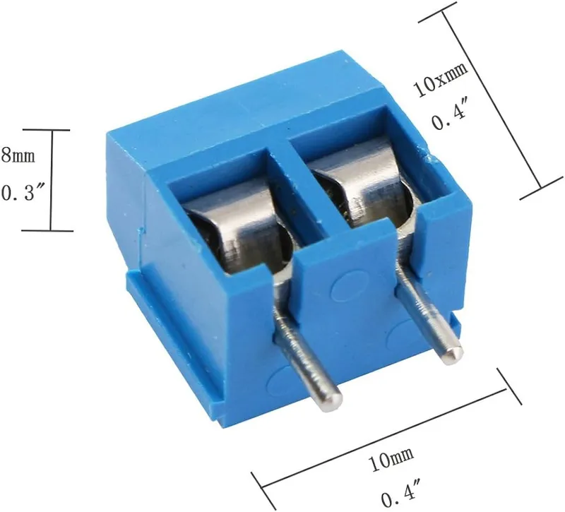 2-Pin PCB Screw Terminal Block 5mm Pitch Blue (DG-301)