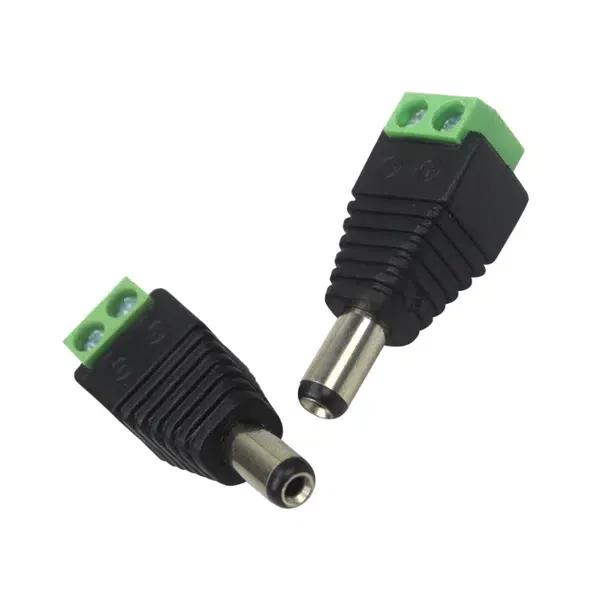 Male DC Power Plug to 2-Pin Screw Terminal (5.5×2.1mm)