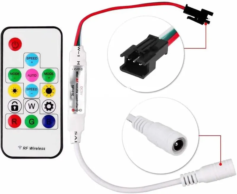 14-Key Wireless RGB Controller for Addressable LED Strip