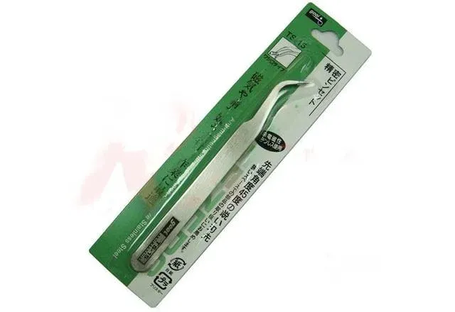 Anti-Static Curved Tweezers Stainless Steel Fine Tip 155mm