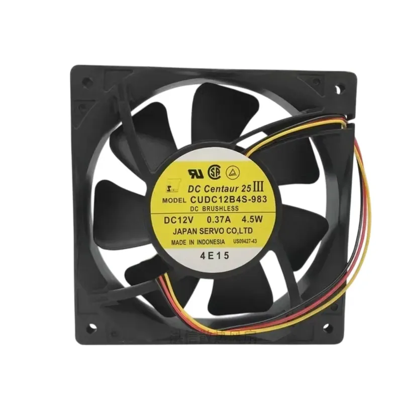 مروحة تبريد DC من JAPAN SERVO موديل CUDC12B4S-983 بجهد 12 فولت وقطر 120 مم