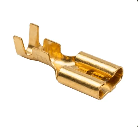 Female 4.8mm Uninsulated Crimp Receptacle 22–16 AWG Brass