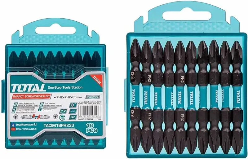 لقمة مفك إمباكت TOTAL موديل TACIM16PH233 فيليبس PH2 طرفين 65 مم
