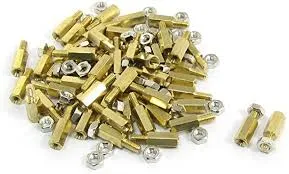 Copper Spacer M3 x 6+6 M-F with Nut and Washer