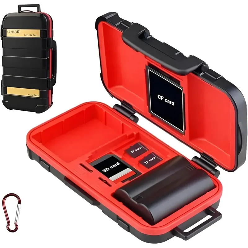 LENSGO D850 Battery Storage Box for 2 Batteries and 14 Memory Cards