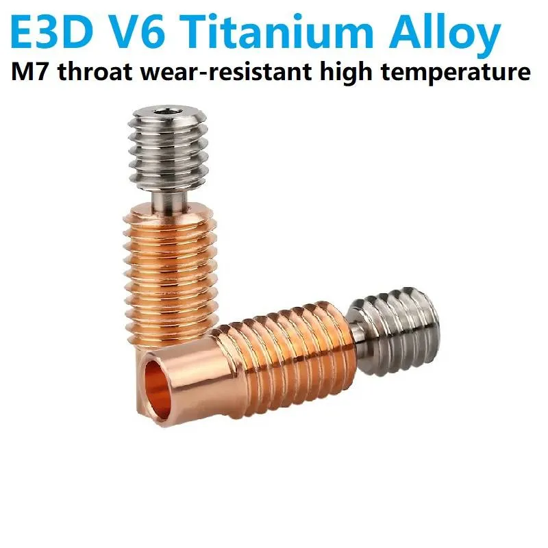 وصلة Throat ثنائية المعدن من التيتانيوم والنحاس لطابعة E3D V6 ولخيوط 1.75 مم