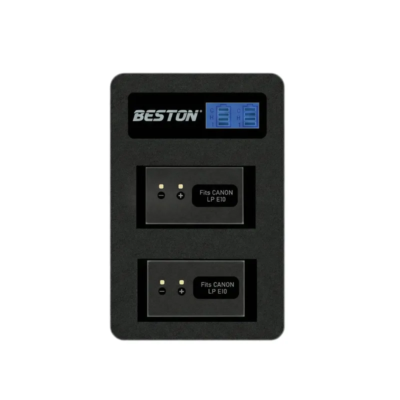 BESTON LP-E10 Dual Battery Charger with LCD and Micro USB