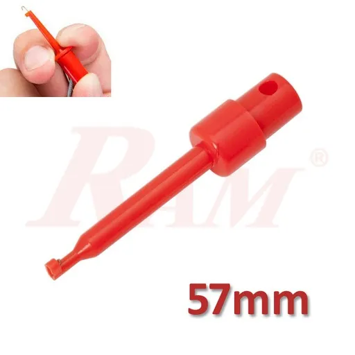 Round Small Single Test Hook Clip 57mm - Red (AD57R)