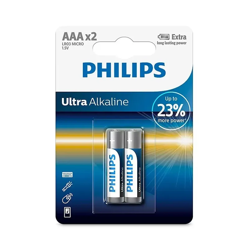 PHILIPS Ultra Alkaline LR03 AAA 1.5V Battery (2 pcs)