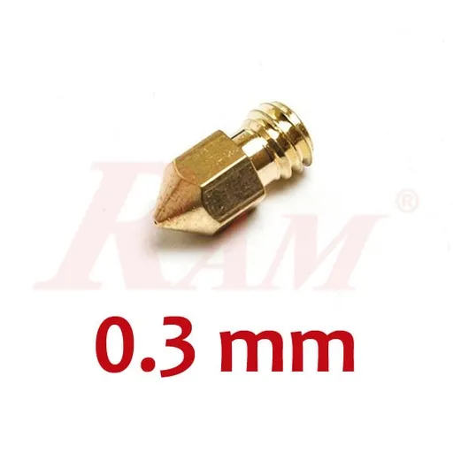 3D Printer Copper Nozzle 0.3mm MK7 MK8 Threaded 1.75mm 3.0mm