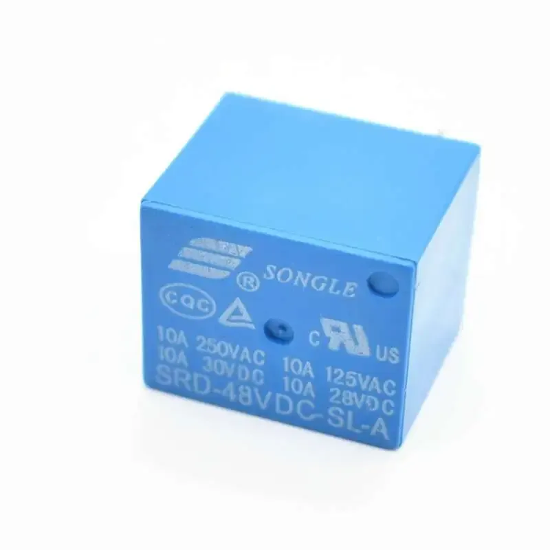 General Purpose SPDT Relay 48VDC Coil 10A 5 Pin Through Hole