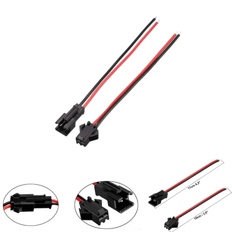 مجموعة كابل موصل JST ذكر وأنثى بطرفين وأسلاك 22 AWG بطول 10 سم