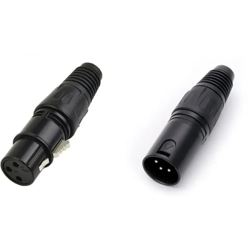 Black XLR Cable Connector 3-Pin for Wire (Male / Female)