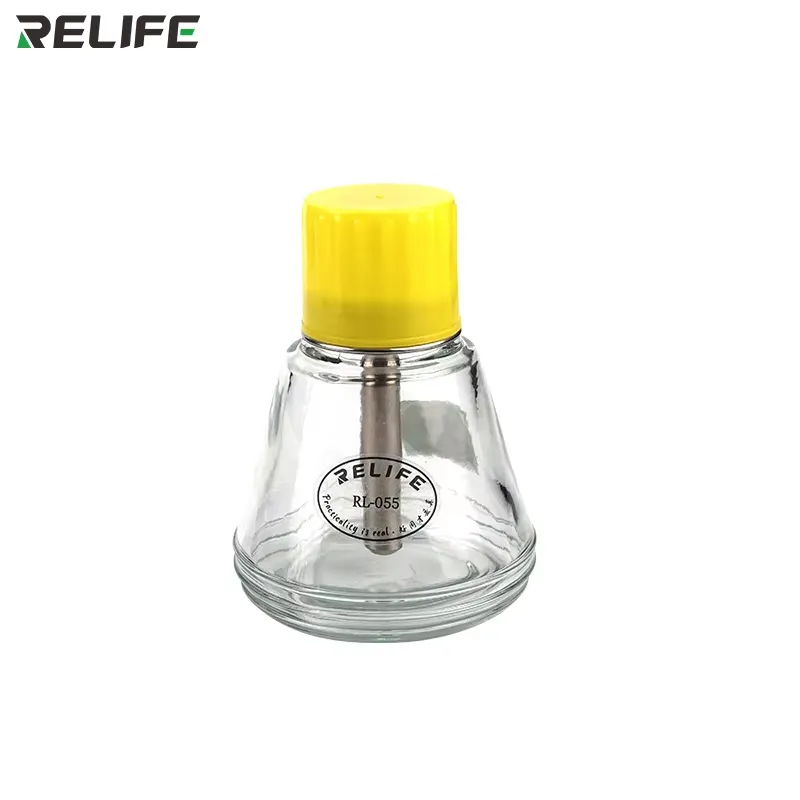 RELIFE RL-055 Glass Solvent Bottle with Metal Suction Pipe
